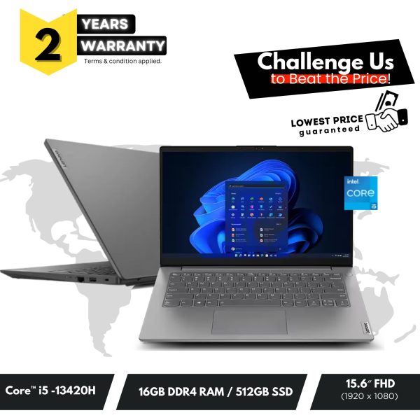 Lenovo V14 G4 Laptop: Intel Core i5-13420H, 14" FHD Display, 8GB RAM, 512GB SSD, No OS