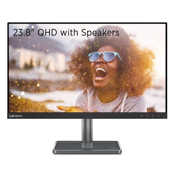 Lenovo L24Q-35 24-inch QHD Monitor | 75Hz, IPS, Height Adjustable with Speakers