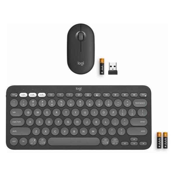 LOGITECH PEBBLE R COMBO- TONAL GRAPHITE BT KEYBOARD