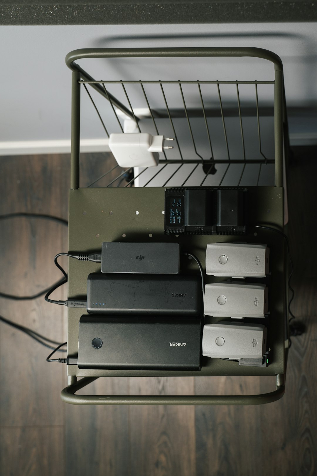 Electronic devices on a shelf
