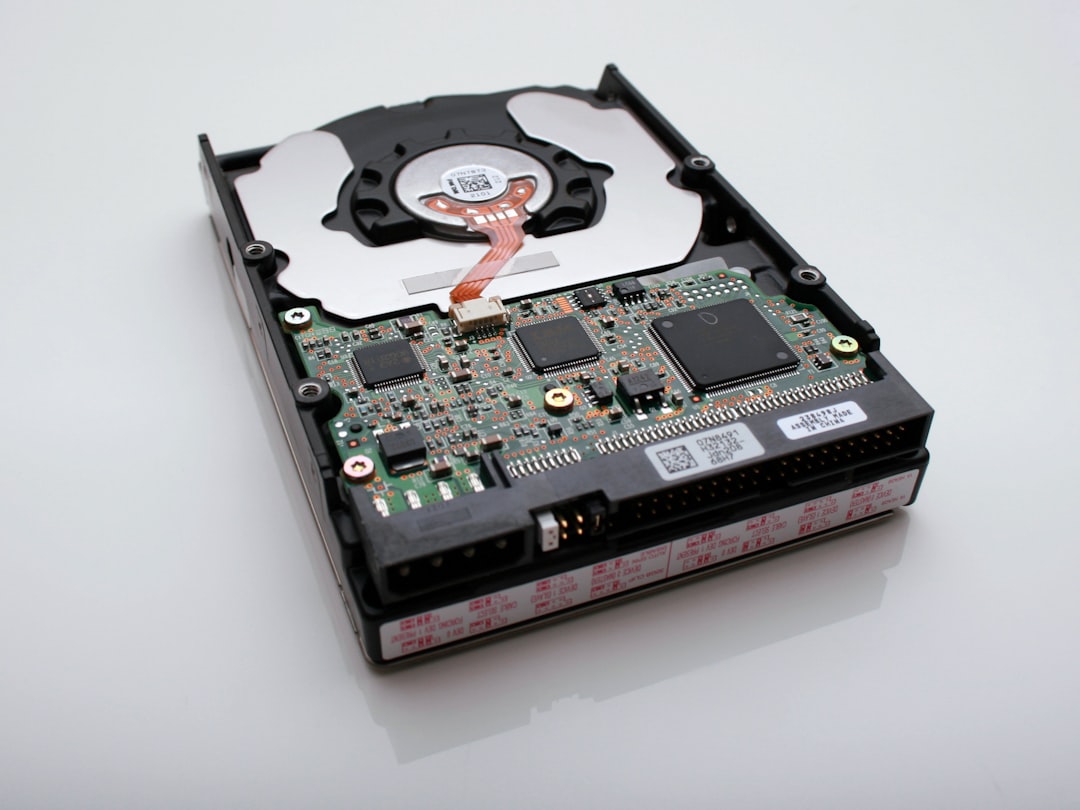 Internal hard disk drive close-up