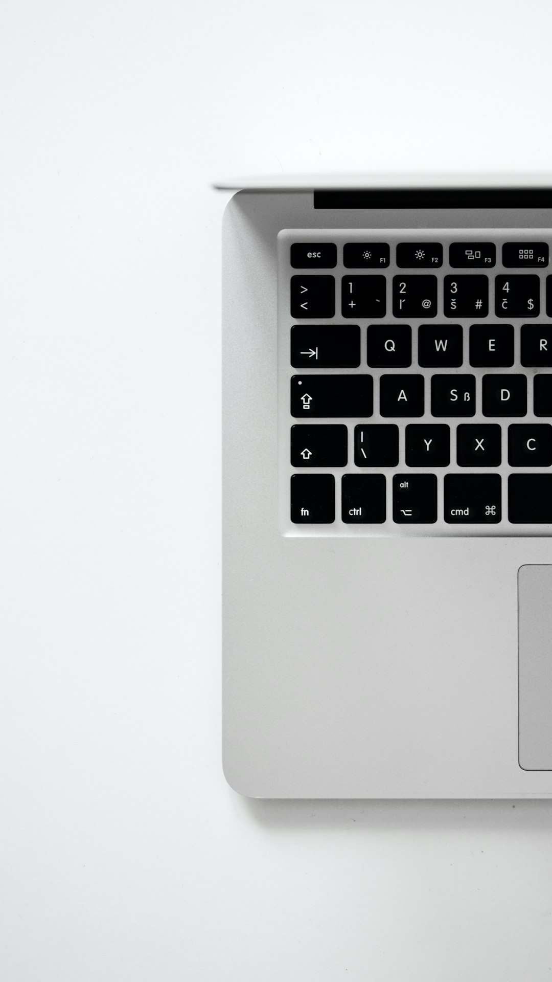 Laptop computer on white desk