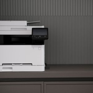 Office printer on a counter
