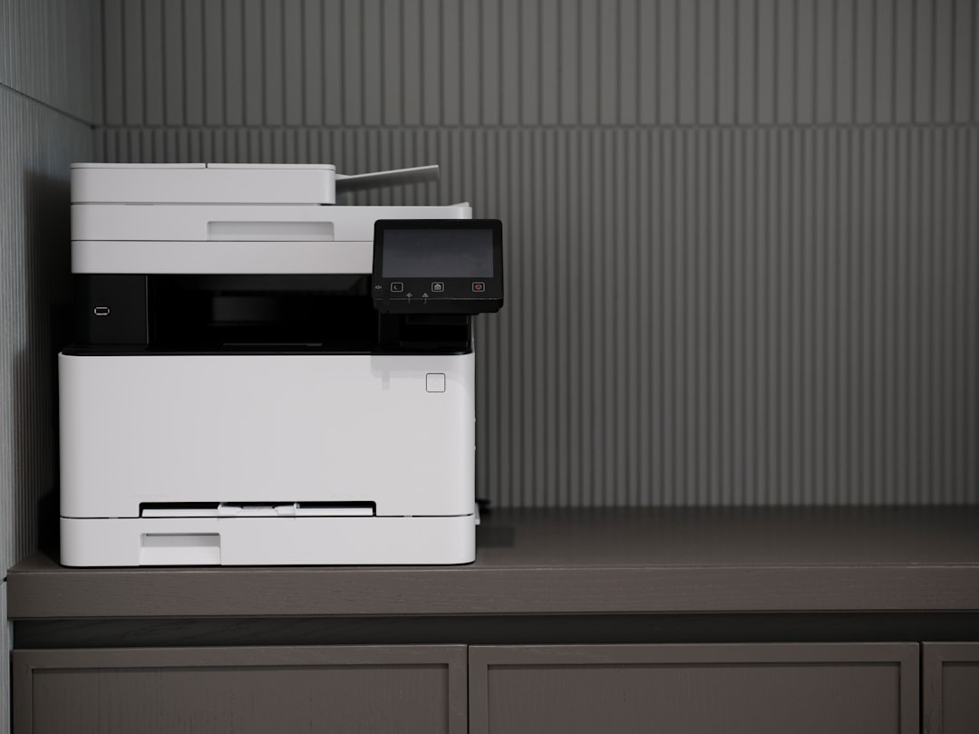 Office printer on a counter