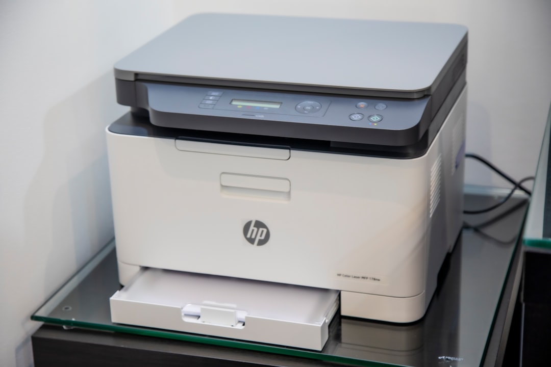 White and gray all-in-one office printer